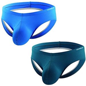 Sexy Ijs Zijde Ondergoed Slips voor Mannen met Grote Bal Pouch