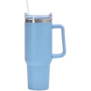 NewWave® - Trendy Roestvrijstalen Geïsoleerde Waterfles 1200ML - Thermosfles Met Rietje - Drinkfles - Flowstate Tumbler - Thermische Koffie Auto Cup