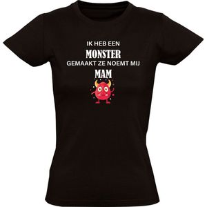 ik heb een monster gemaakt ze noemt mij mam Dames t-shirt | funny | monstertje| grappig | familie| moeder | gezin | grapje| kind | gezellig |