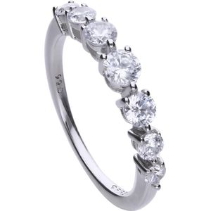 Diamonfire ring - zilver gerodineerd - 7 stenen - zirkonia - bridal - maat 19