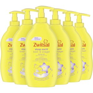 6x Zwitsal Bad & Wasgel - Pompje Slaap Zacht lavendel 400ml