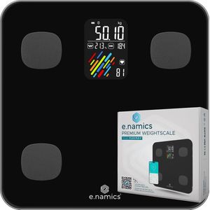 e.namics - Slimme Weegschaal - Personenweegschaal - 16 Metingen - Digitale Weegschaal met Lichaamsanalyse