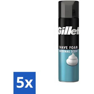 Gillette - Scheerschuim - Normale Huid - Verzachtend en beschermend - 200 ml - Bulkverpakking - 5 stuks