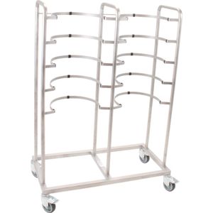 Premis - RVS Ondersteekwagen dubbel - Vier geremde wielen (ON5430DV) - Voor 10 ondersteken 1 urinaalhouder