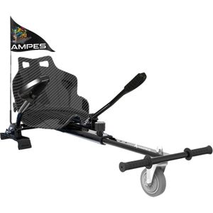 Hoverkart voor Hoverboard - Ampes - Hoverboard Kart - 2 Sets Klittenband - Inclusief Vlaggetje - Speciale Hendels - Hoge Kwaliteit Materiaal - Carbon