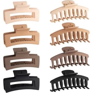 Pak van 8 grote haarspeldjes: 2 stijlen antislip haarklauw clips - haarstyling accessoires voor vrouwen