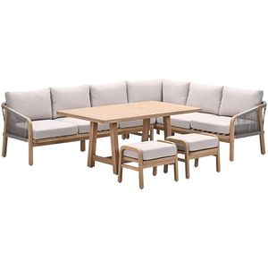 Santos lounge-diningset - 5-dlg.-rechts-acaciahout met white wash-sand