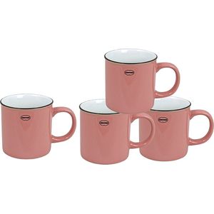CABANAZ - mok, keramiek, TEA/COFFEE MUG, 250 ml, roze, set/4