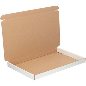 Brievenbusdoos A4+ wit met bovenklep 350 x 250 x 25 mm