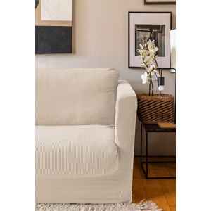 Bankhoes - stretch (2-zit) - 145-185cm, licht beige
