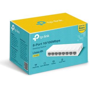 8-poorts 100Mbps Desktop Switch met Auto-Negotiation RJ45-poorten