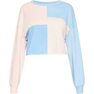 Usha - BLUE LABEL - Sweatshirt - Lichtblauw / Pastelroze - Young Fashion