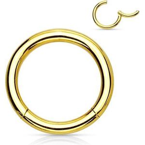 Piercing ring high quality gold plated 1.2 x 10 mm