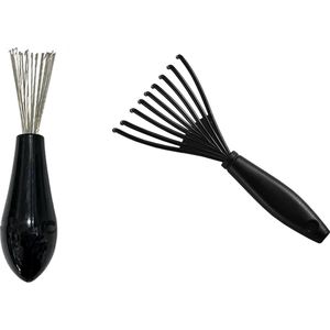 DW4Trading Zwarte Borstel- en Kammen Reinigers Set van 2 Stuks - Reinigingsborstel Kamreiniger Haar Kam Cleaner