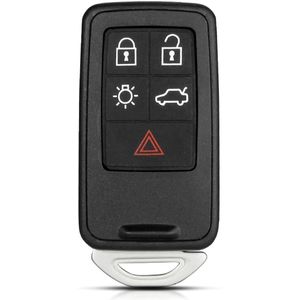 XEOD Autosleutelbehuizing - sleutelbehuizing auto - sleutel - Autosleutel / 5-knops passend voor Volvo Smartkey