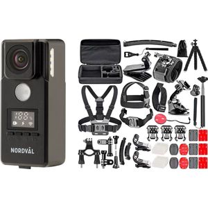 Nordväl BC101F - Actie Sportcamera - 4K Ultra HD - Inclusief 50+ Accessoires - Wifi & Verlichting