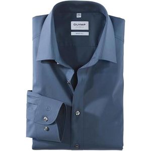 Herenhemd Level Five Body Fit Onder Button Down Print Blauw/Wit