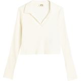 T-shirt - V-kraag - Lange Mouw - Crop Lengte - Bci-katoen