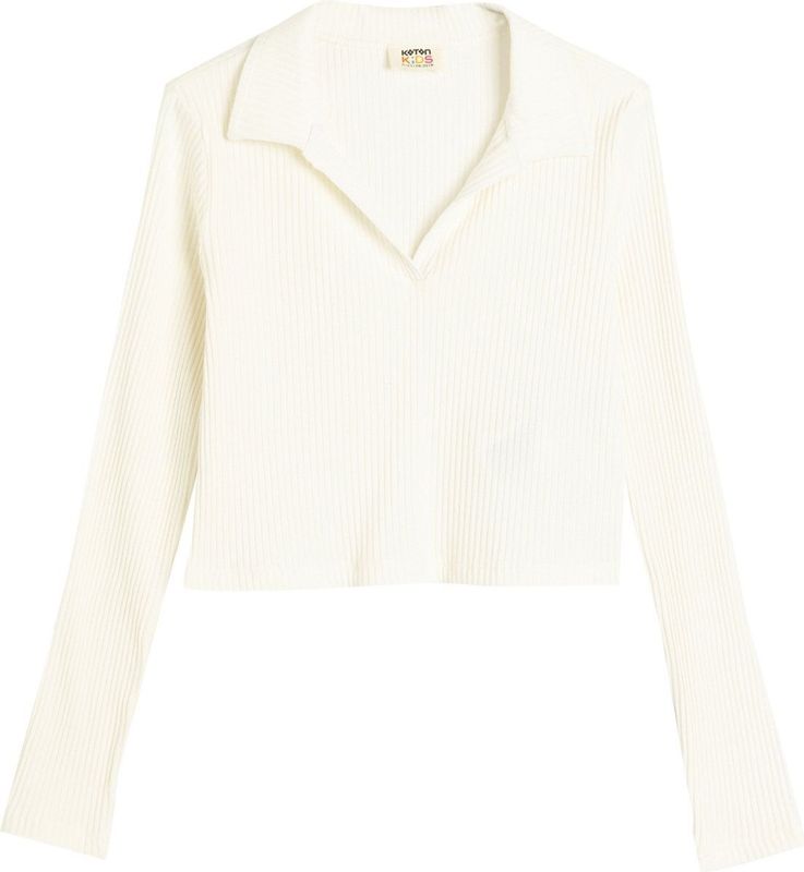 T-shirt - V-kraag - Lange Mouw - Crop Lengte - Bci-katoen