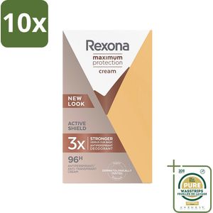 10 x Rexona - Deodorant Stick - Maximum Protection - Extra Sterke Bescherming - 45 ml - Grootverpakking - Extra Sterke Bescherming - Anti-transpirant Stick - Zweetbescherming - Deodorant Stick - 96 Uur Bescherming