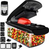 Toivo Kitchen Groentesnijder - Multifunctioneel - Zwart - 11 in 1 Keuken mandoline - Handmatig - Keukensnijder - Uiensnijder - Spiraalsnijder - Frietsnijder - Rasp