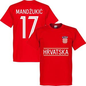 Kroatië Mandzukic 17 Team T-Shirt - Rood  - XL