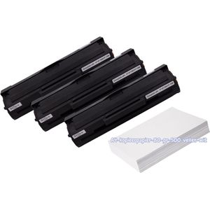 KATRIZ® huismerk toner 3x W1106A (HP106A)- Zwart + Kopieerpapier-A4-80GR-500vellen-wit | Geschikt voor HP Laser 107a / Laser 107w / Laser MFP 135a / Laser MFP 135w / Laser MFP 137fnw