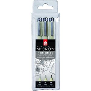 Fineliner sakura pigma micron zwart | Blister a 3 stuk | 6 stuks