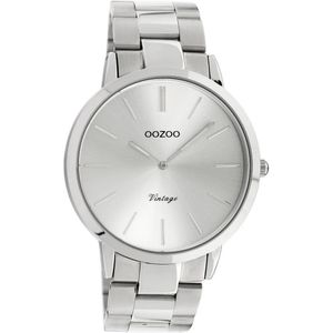 OOZOO Vintage series - zilverkleurige horloge met zilverkleurige roestvrijstalen armband - C20100 - Ø42
