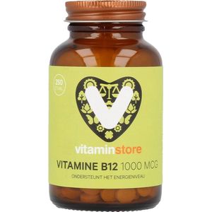 Vitaminstore - Vitamine B12 1000 mcg methylcobalamine zuigtabletten - 250 zuigtabletten