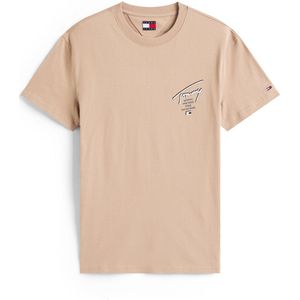 Tommy Jeans T-shirt Tjm Reg Sign City Tee Ext Dm0dm22120 Afe Coastal Taupe Mannen Maat - L