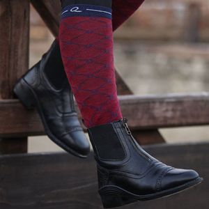 Paardrijsokken QHP Classic Wine Red - 35-38