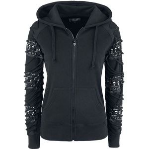 Rock Rebel by EMP Zwarte jas met capuchon en uitsnijdingen - Dames - S