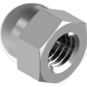 RVS zeskant dopmoer DIN 1587 A2 M4 per 10 stuks