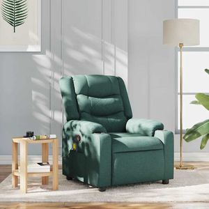 vidaXL Massagestoel - Verstelbaar - Donkergroen - Stof - 6 Massagepunten