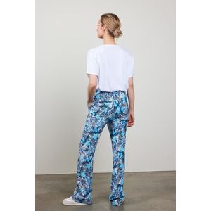 DIDI Dames Travel pants paseo in offwhite with blue azur Fusion print maat 36