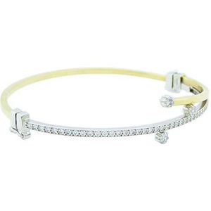 Bicolor bangle met zirkonia