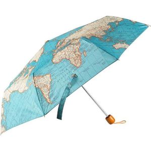 Vintage Wereldkaart Paraplu - Opvouwbare Paraplu met Wereldkaart van Sass & Belle