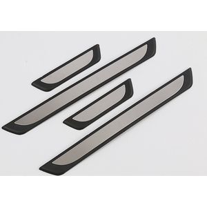 Instaplijsten (instapstrips) voor Dacia Logan 1. Gen. 2004-2013 (5 deurs) - Kras bescherming - Set van 4 - Zwart Chrome