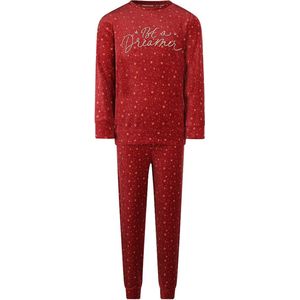 Charlie Choe velours meisjes pyjama - Stars - 92 - Rood