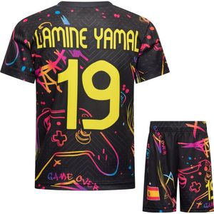 Lamine Yamal Voetbaltenue Shirt & Broekje Set Gaming Design Spanje