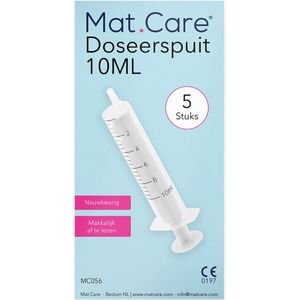 Mat Care spuit - spuiten - doseerspuit zonder naald - injectiespuit 10ml set 5 stuks