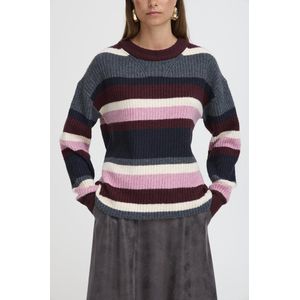 b.young - BYONEMA - Trui - Navy - Grijs - Bordeaux - Natuurwit