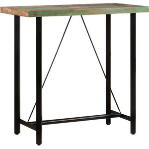 The Living Store Bartafel 110x55x107 cm massief gerecycled hout en ijzer - Bartafel - Feesttafel - Industriële Tafel - Vintage Tafel - Recycled Wood Furniture