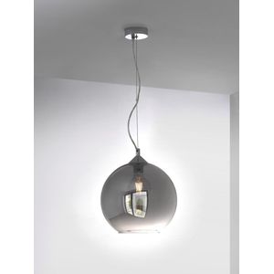 MEO Pavia Hanglamp - Eetkamer & Woonkamer Lamp - Glazen kap - Sfeervolle Verlichting - Zilver