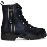 Braqeez 425771-928 Meisjes Biker Boots - Blauw - Leer - Veters