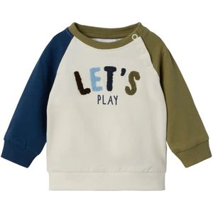 NAME IT - NBMOKTAV - Sweatshirt - Navy - Kaki - Wit - Raglanmouwen