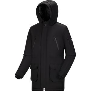 Heren Jas winter met Ballin Est. 2013 Softshell Parka Louis Print - Zwart - Maat XXL