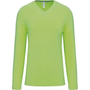 Kariban T-shirt V-hals lange mouwen K358 - Lime - S
