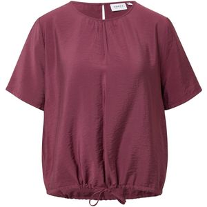 comma - Blouse - Korte Mouwen - Ronde Hals - Verstelbare Zoom